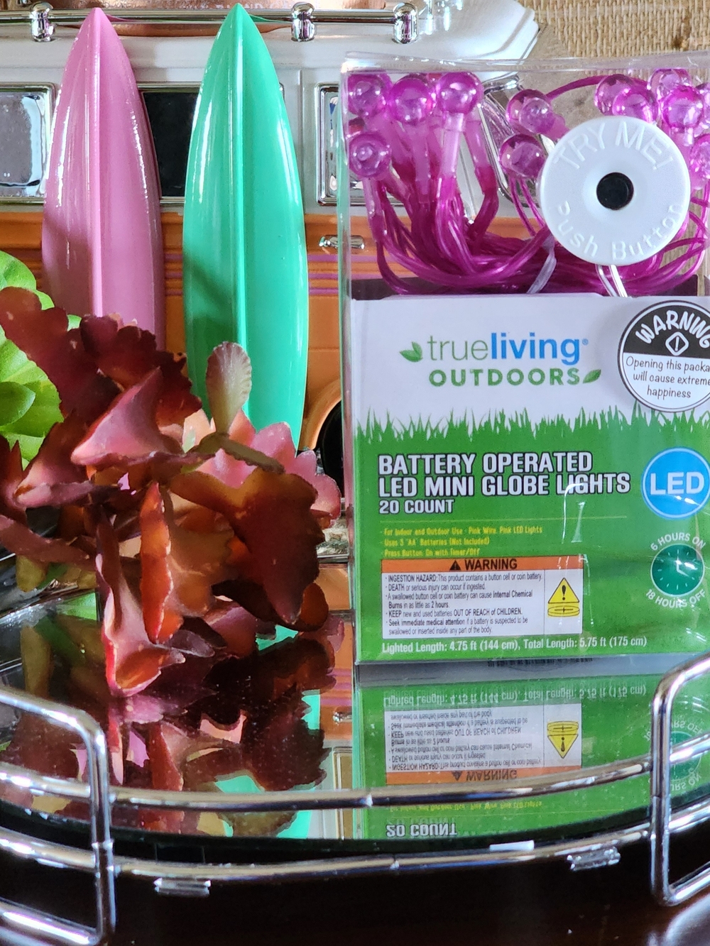 True living OUTDOORS Pink LED Mini Globe String Lights - 20 Count